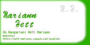 mariann hett business card